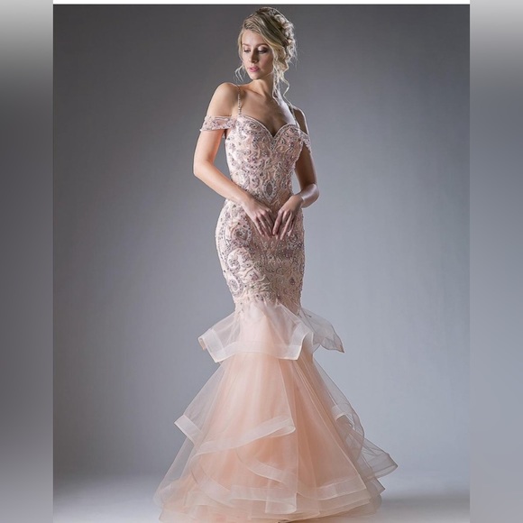 Gown size 6 (M) Pink fairy tube top back strap slim fit tulle fishtail dress - Picture 5 of 5